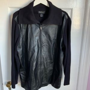 Style & Co Women Leather & Knit Cardigan